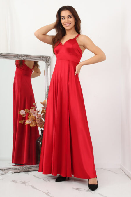 Sukienka Satynowa PERI - czerwień