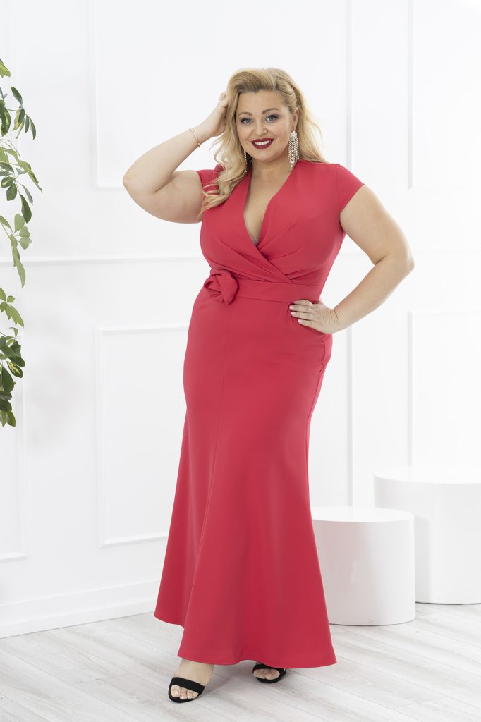 Sukienka RÓŻA plus size- malinowa