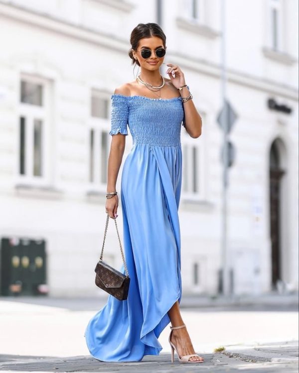 Sukienka Hiszpanka - błękit